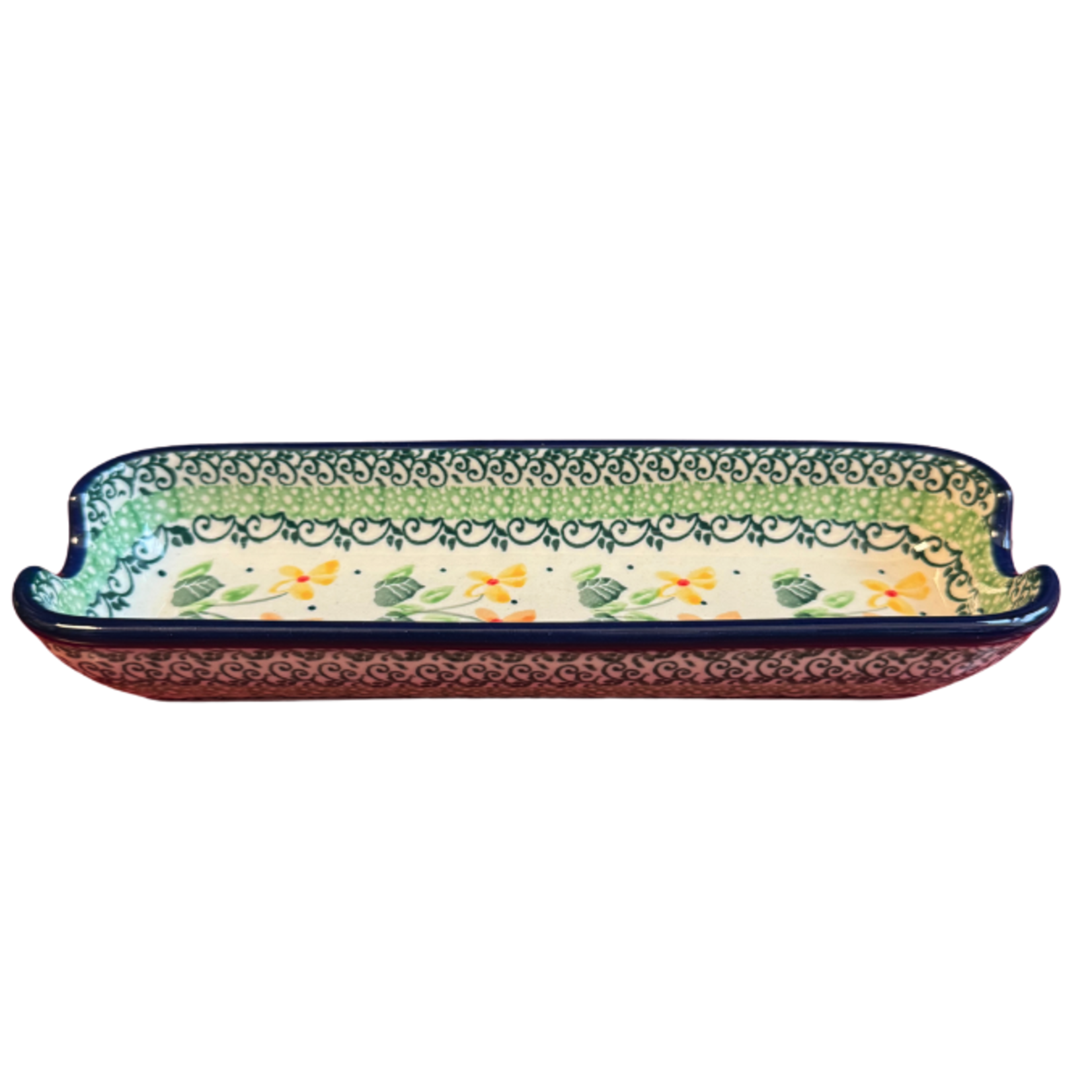 Polish Pottery Polish Corn Holder, Flowers | Polish Pottery