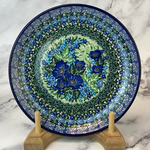 Polish Pottery Dessert Plate - UNIKAT, Blue Flowers | Polish Pottery