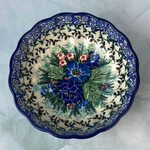 Polish Pottery Scalloped Bowl, 4.5" - UNIKAT, Bouquet | Polish Pottery