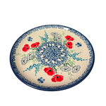 European Design Imports Inc. Polish Pottery Appetizer / Toast Plate 6", Red Flowers