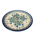 Polish Pottery Appetizer / Toast Plate 6", Blue Tulips | Polish Pottery