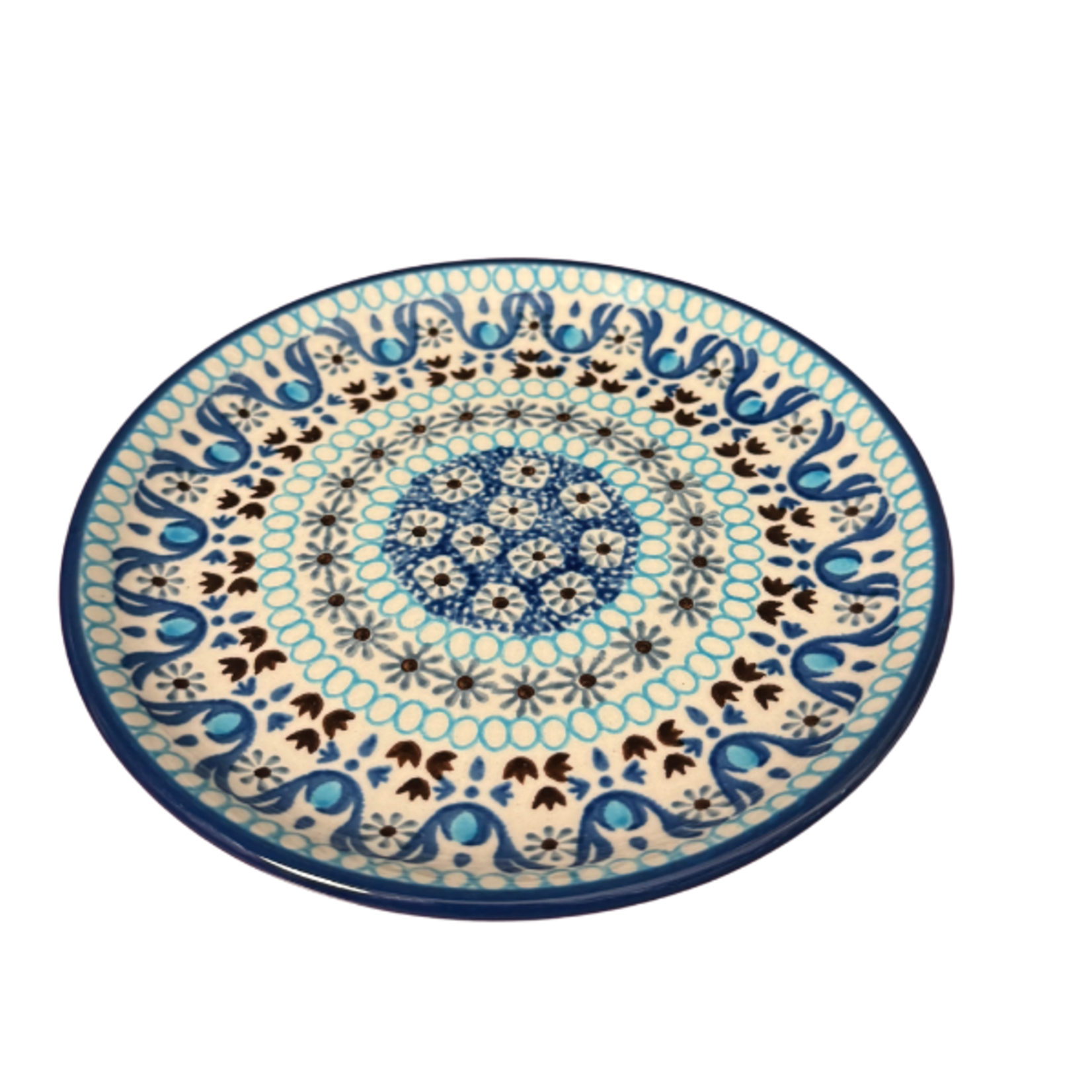 Polish Pottery Appetizer / Toast Plate 6", Brown Bulbs | Polish Pottery