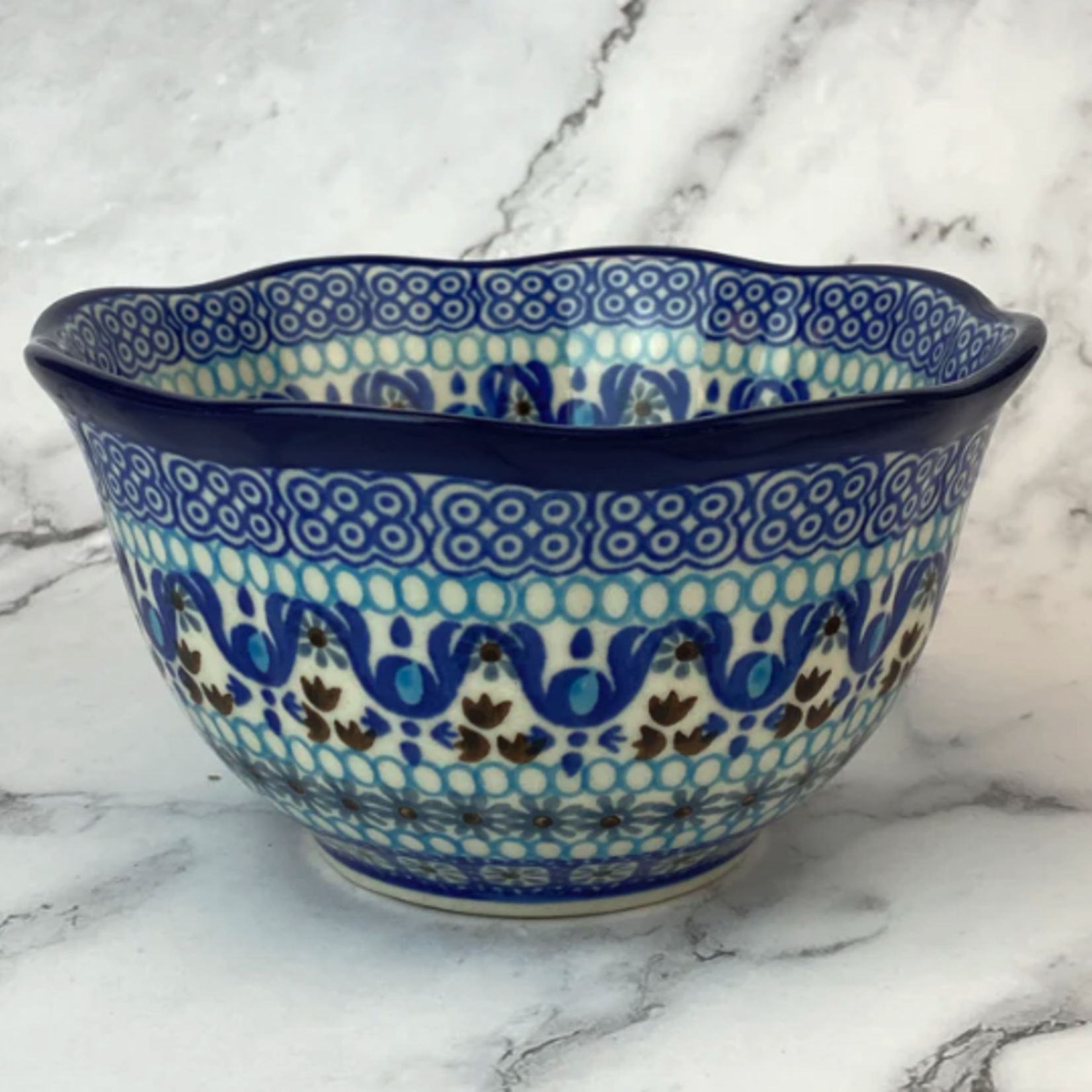 Polish Pottery Polish Kitchen Bowl 6", Brown Bulbs | Polish Pottery