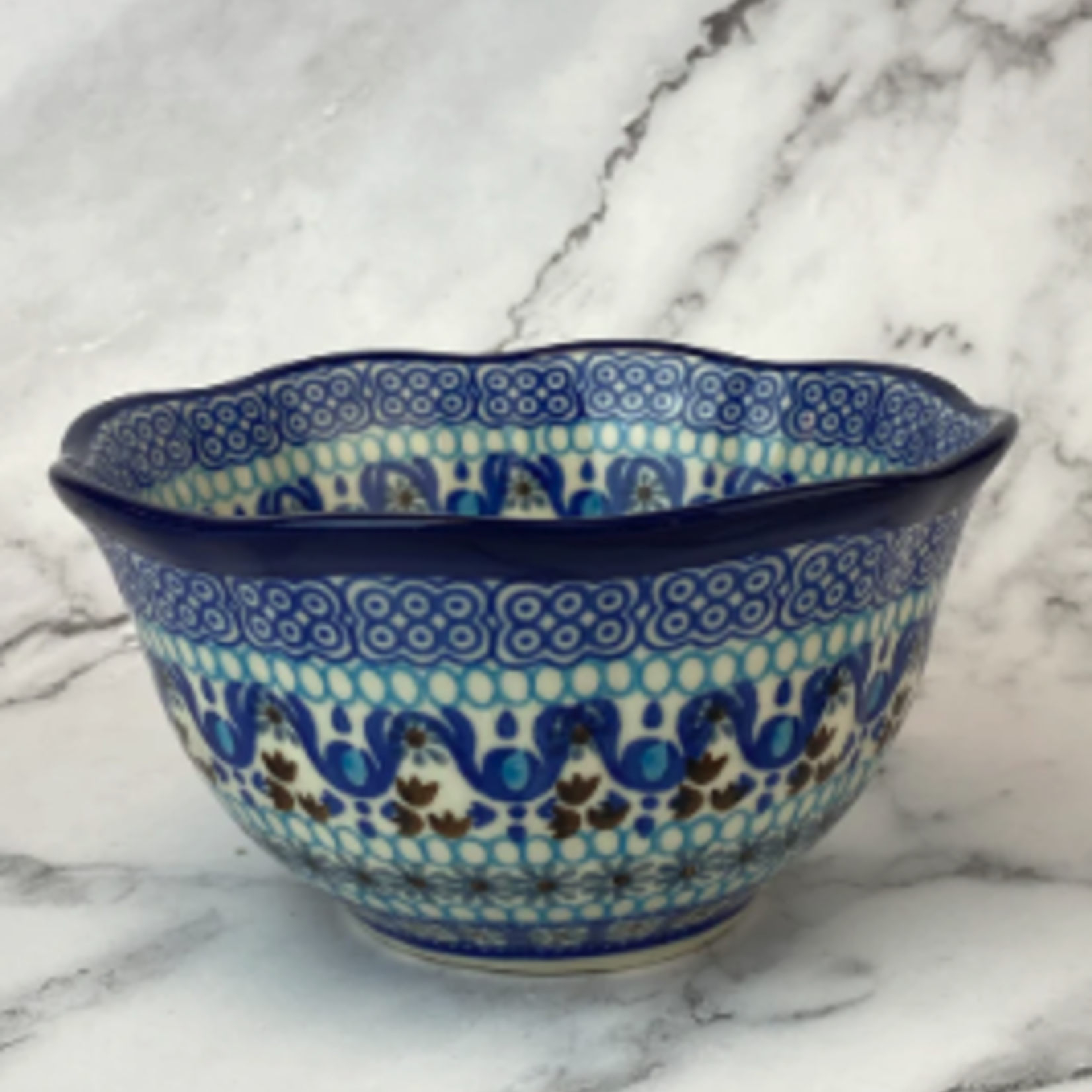 Polish Pottery Polish Kitchen Bowl 6", Brown Bulbs | Polish Pottery