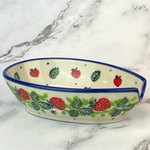 Polish Pottery Spoon Rest - Short, Strawberry | Polish Pottery