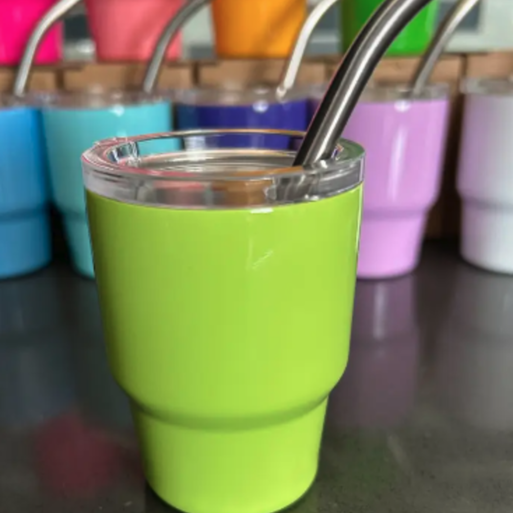 Tumbler Shot Glass w/ Straw & Lid - Lime | Jillian Ink