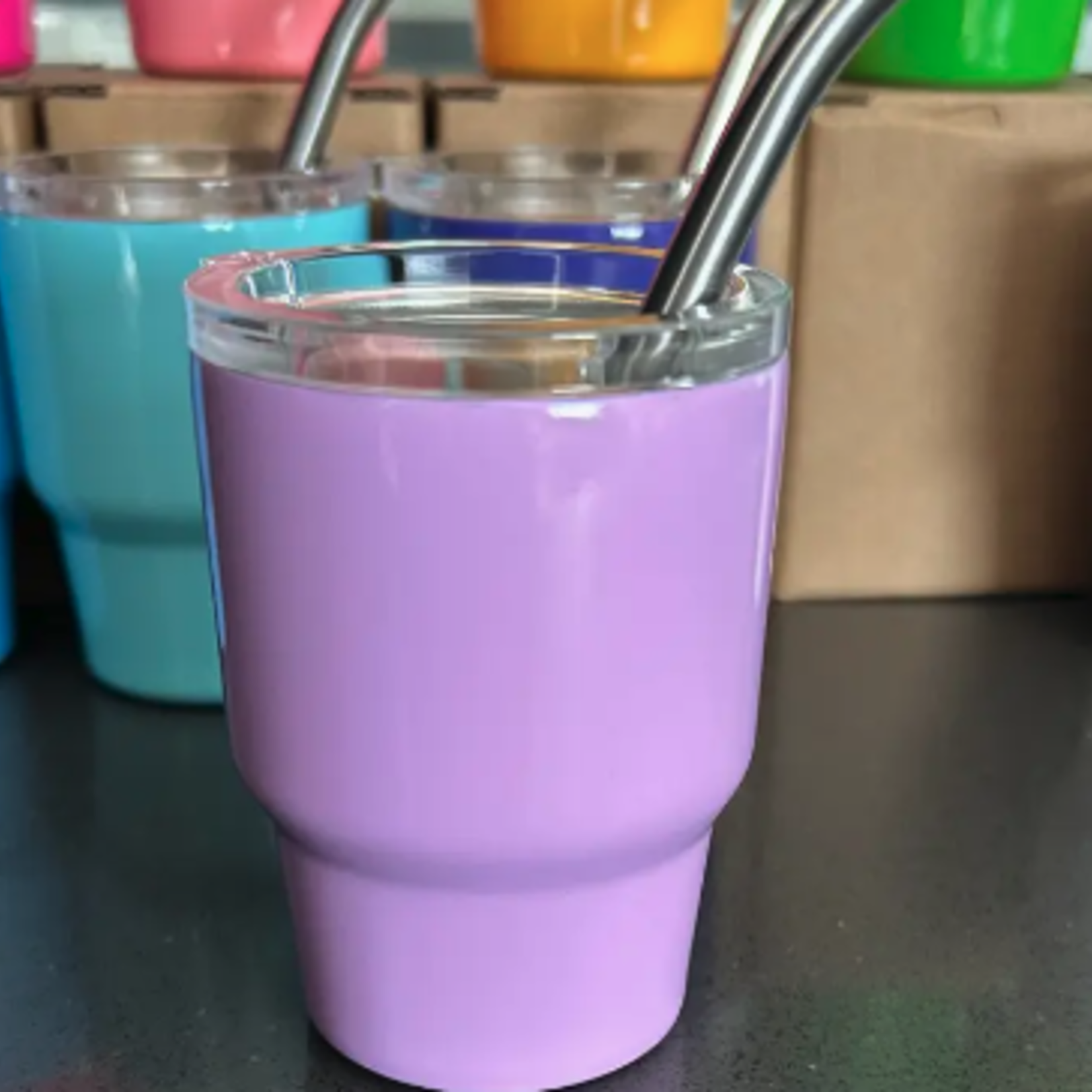 Tumbler Shot Glass w/ Straw & Lid - Lilac | Jillian Ink