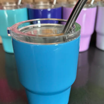 Tumbler Shot Glass w/ Straw & Lid - Blue