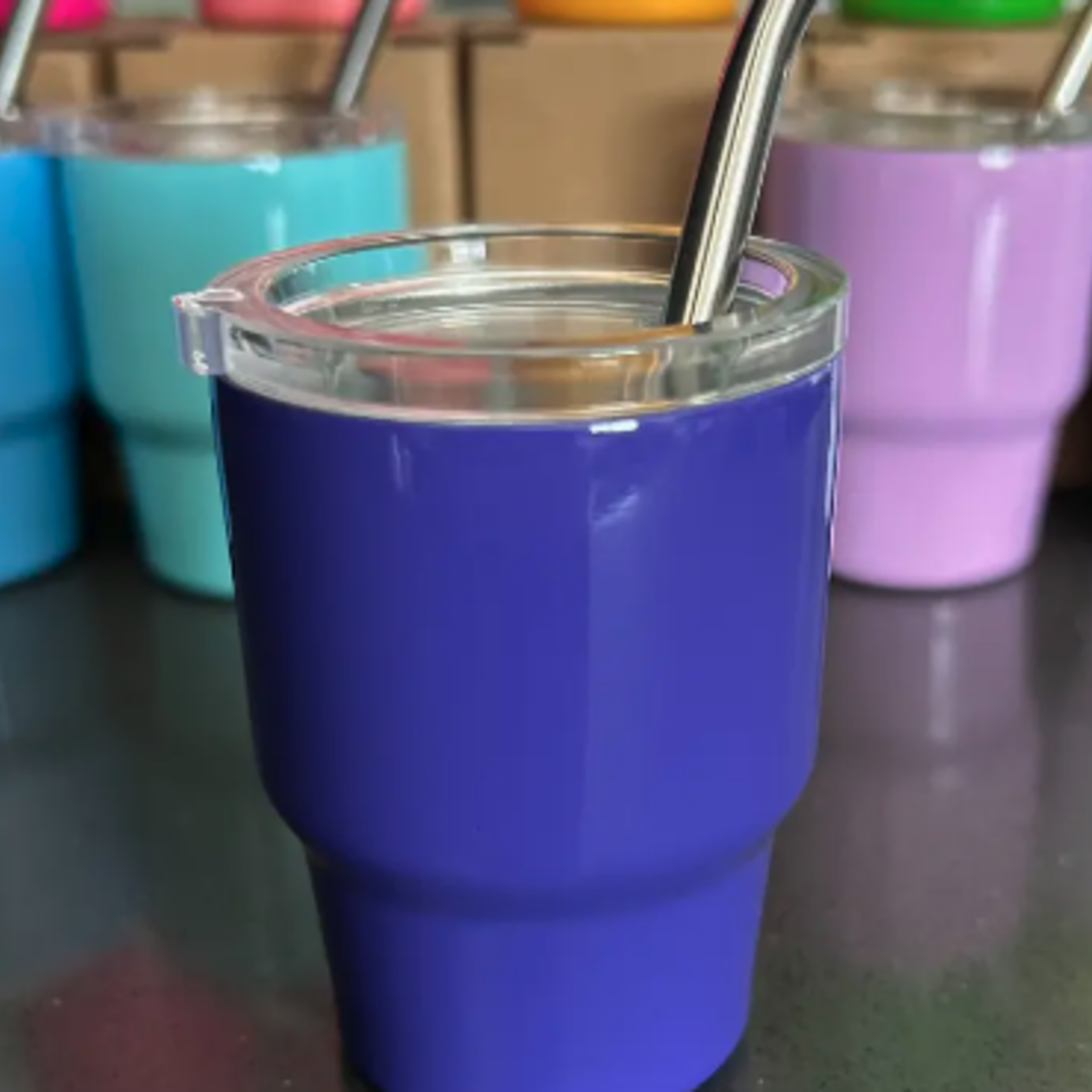 Tumbler Shot Glass w/ Straw & Lid - Purple | Jillian Ink