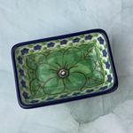 Polish Pottery Polish Condiment Dish - UNIKAT, Green Flower | Polish Pottery