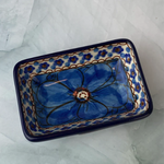 Polish Pottery Polish Condiment Dish - UNIKAT, Blue Flower | Polish Pottery