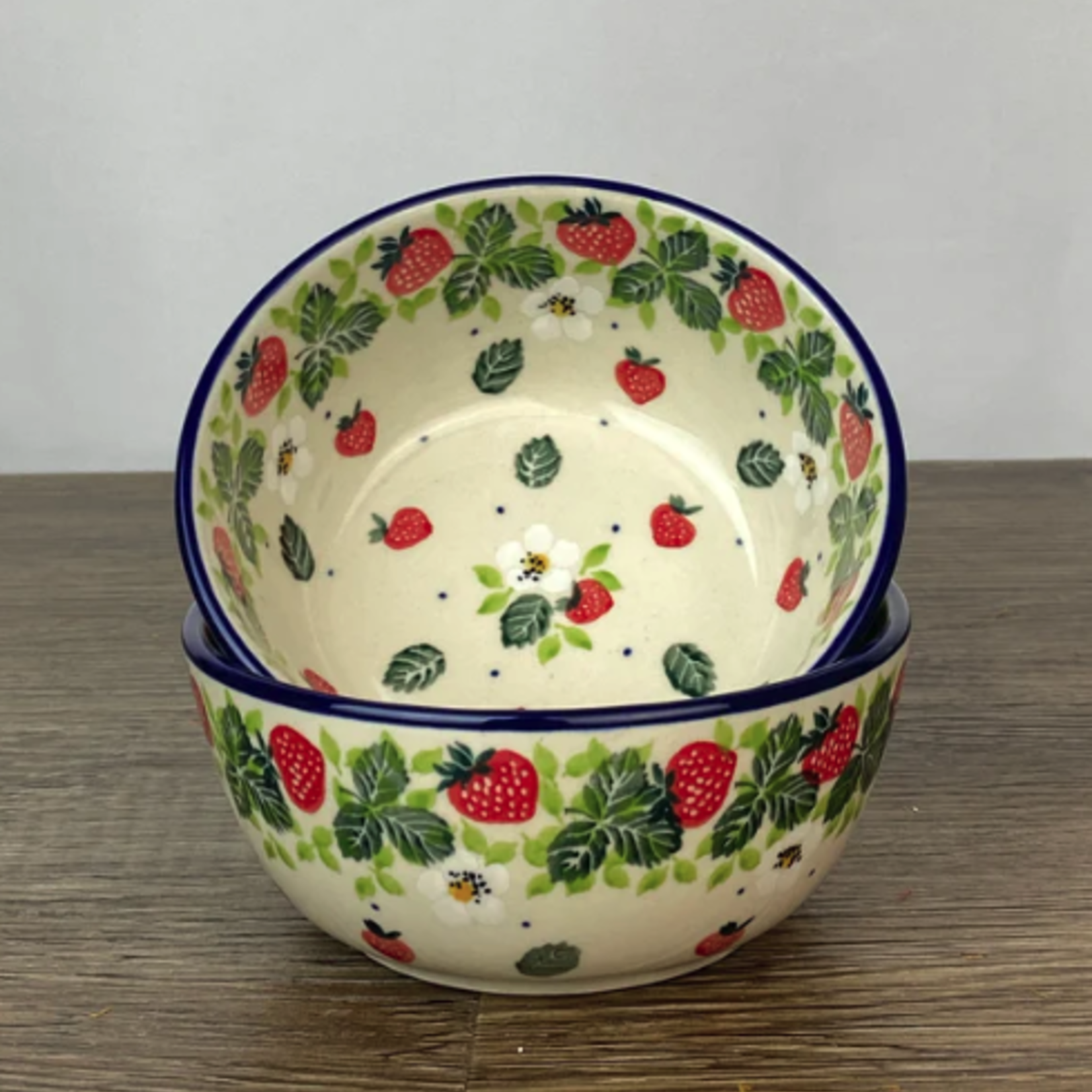 Polish Pottery Dessert Bowl, Strawberry | Polish Pottery