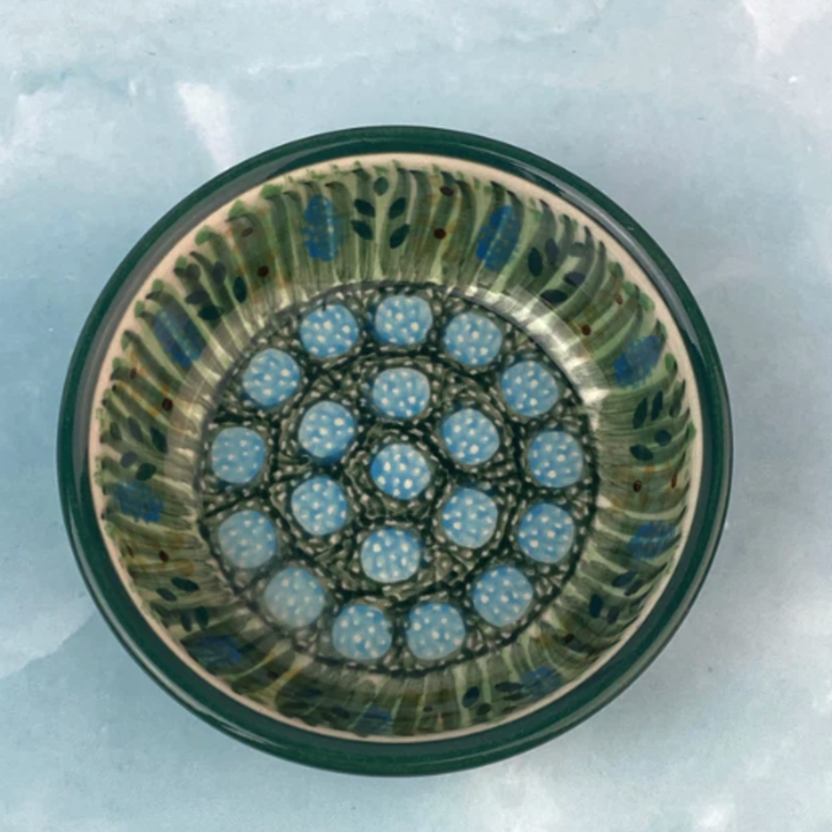 Polish Pottery Bowl 3.5" UNIKAT Summer at the Farm | Polish Pottery