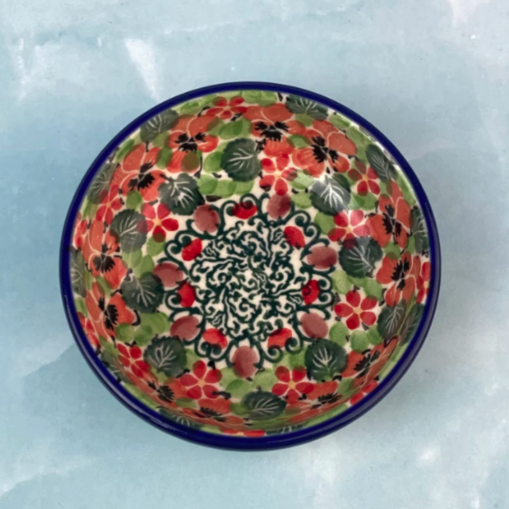 Polish Pottery Bowl 3.5" UNIKAT, Peache | Polish Pottery