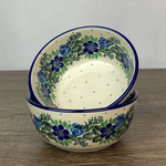 European Design Imports Inc. Polish Pottery Cereal Bowl, 14oz, Blue Bouquet