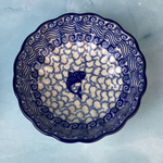 Polish Pottery Scalloped Bowl, 4.5", Fish | Polish Pottery