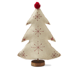 Tag Tree Decor, Extra Tall Embroidered Wool - White
