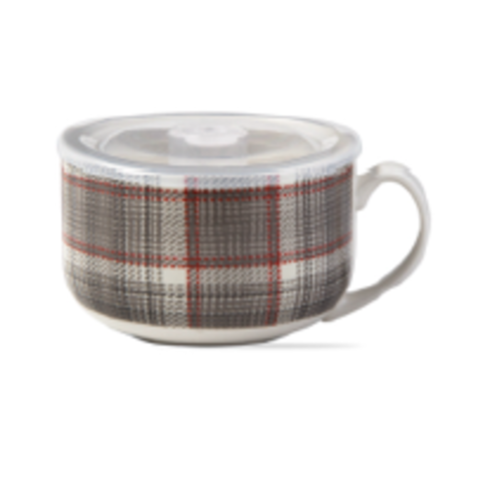 Tag Soup Mug W/Lid - Winter Plaid