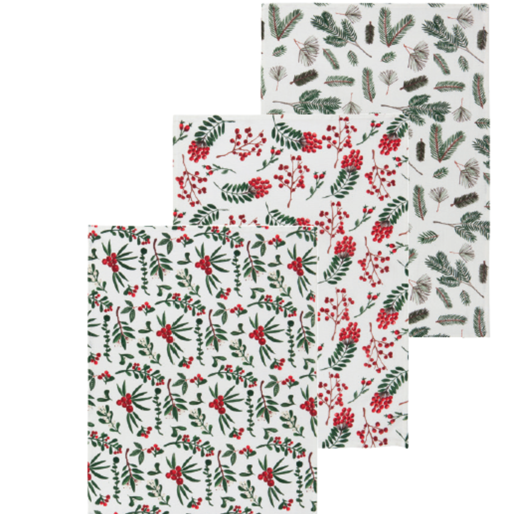 Now Designs Dishtowel, Floursack Set/3 - Winterberry