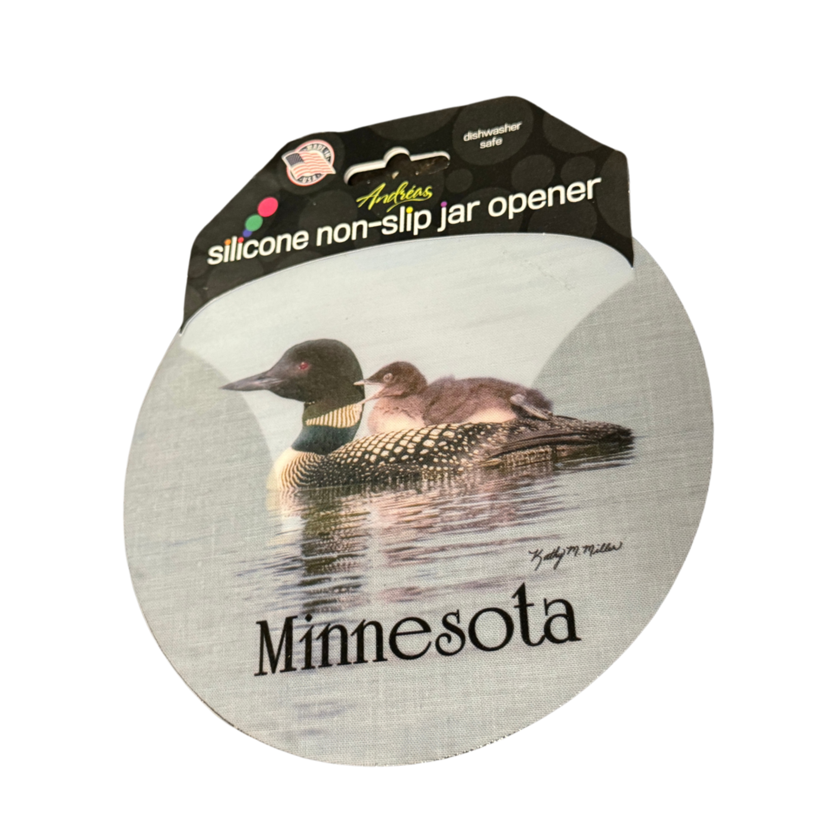 Andrea's Silicone Trivets Jar Opener, Minnesota Loon & Baby