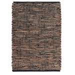 Now Designs Rug Leather Chindi Cooper Blk