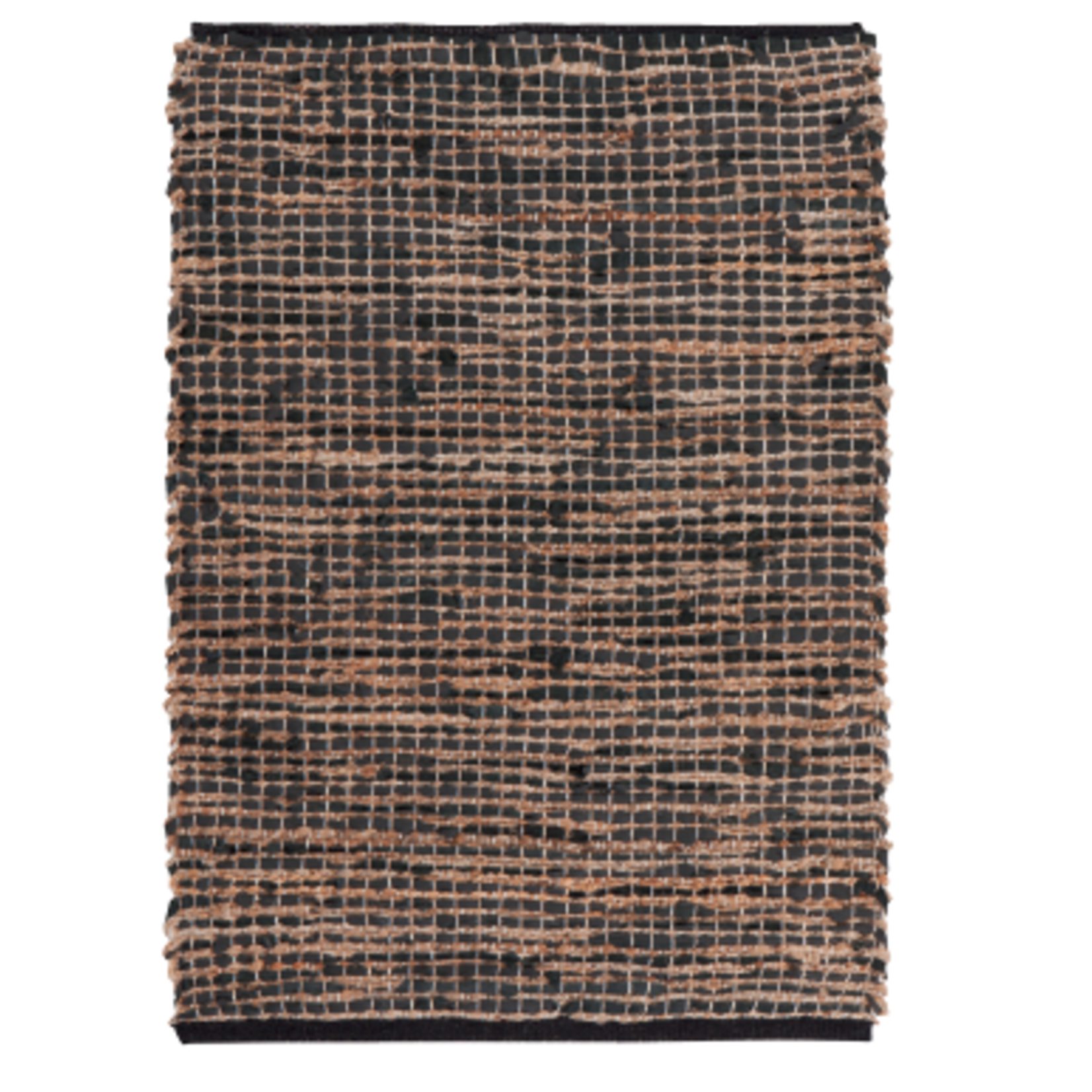 Now Designs Rug Leather Chindi Cooper Blk