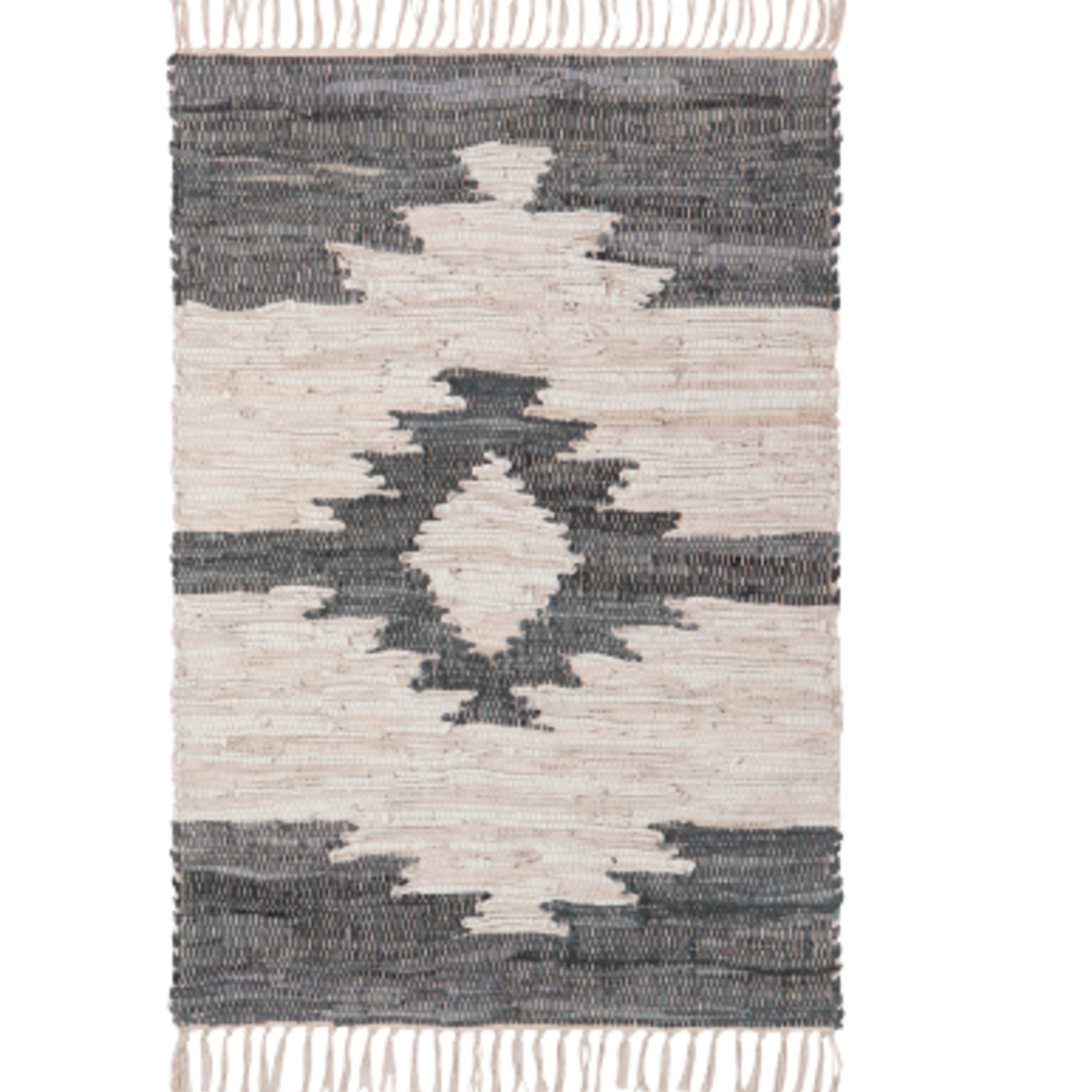 Danica Heirloom Rug, Leather Chindi - Step