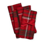 Tag Napkins S/4 - Sleigh Ride Holiday Plaid | Tag