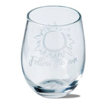 Tag Stemless Wine Glass - Follow the Sun