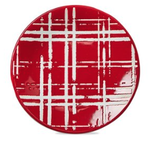 Tag Appetizer Plate - Red Plaid