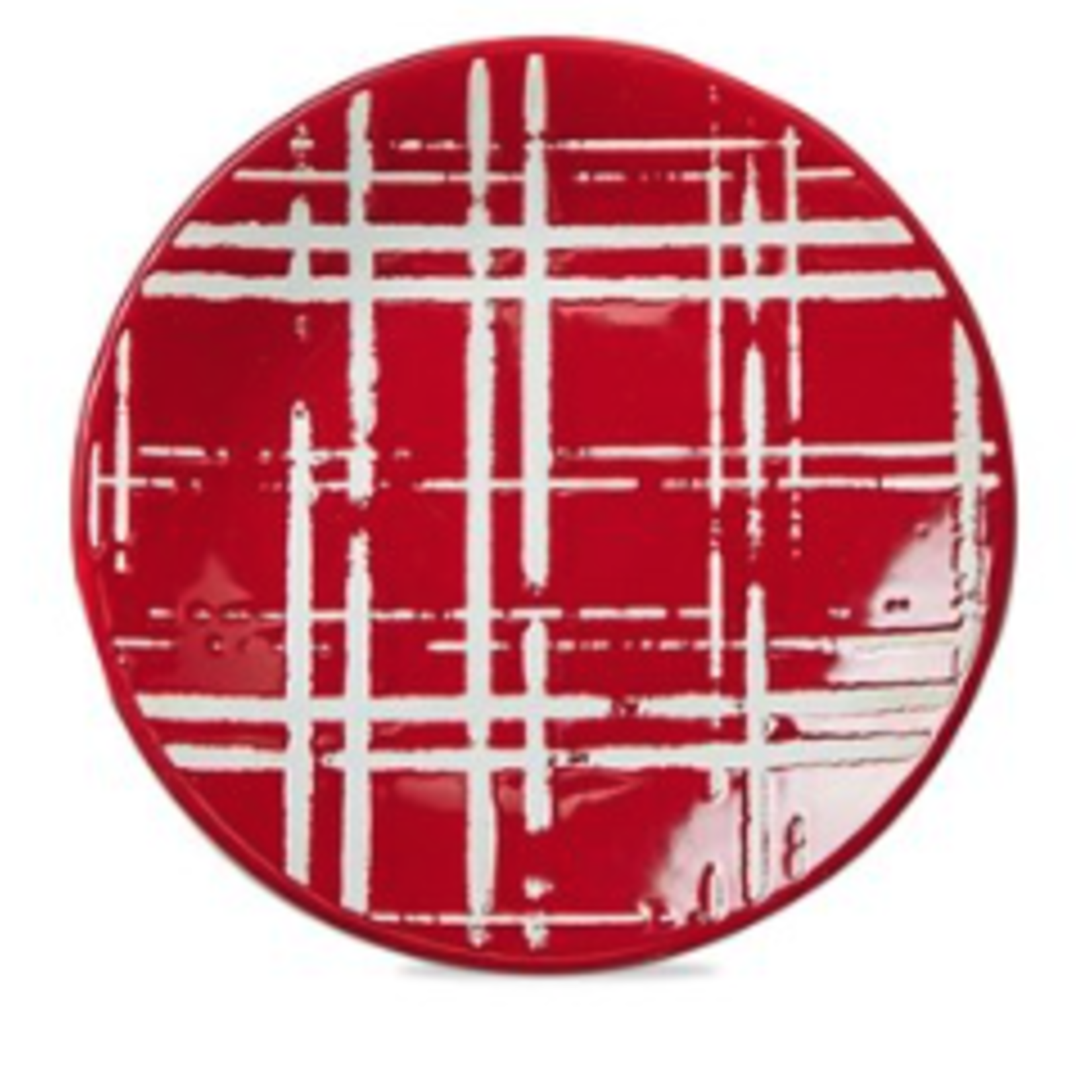 Tag Appetizer Plate - Red Plaid