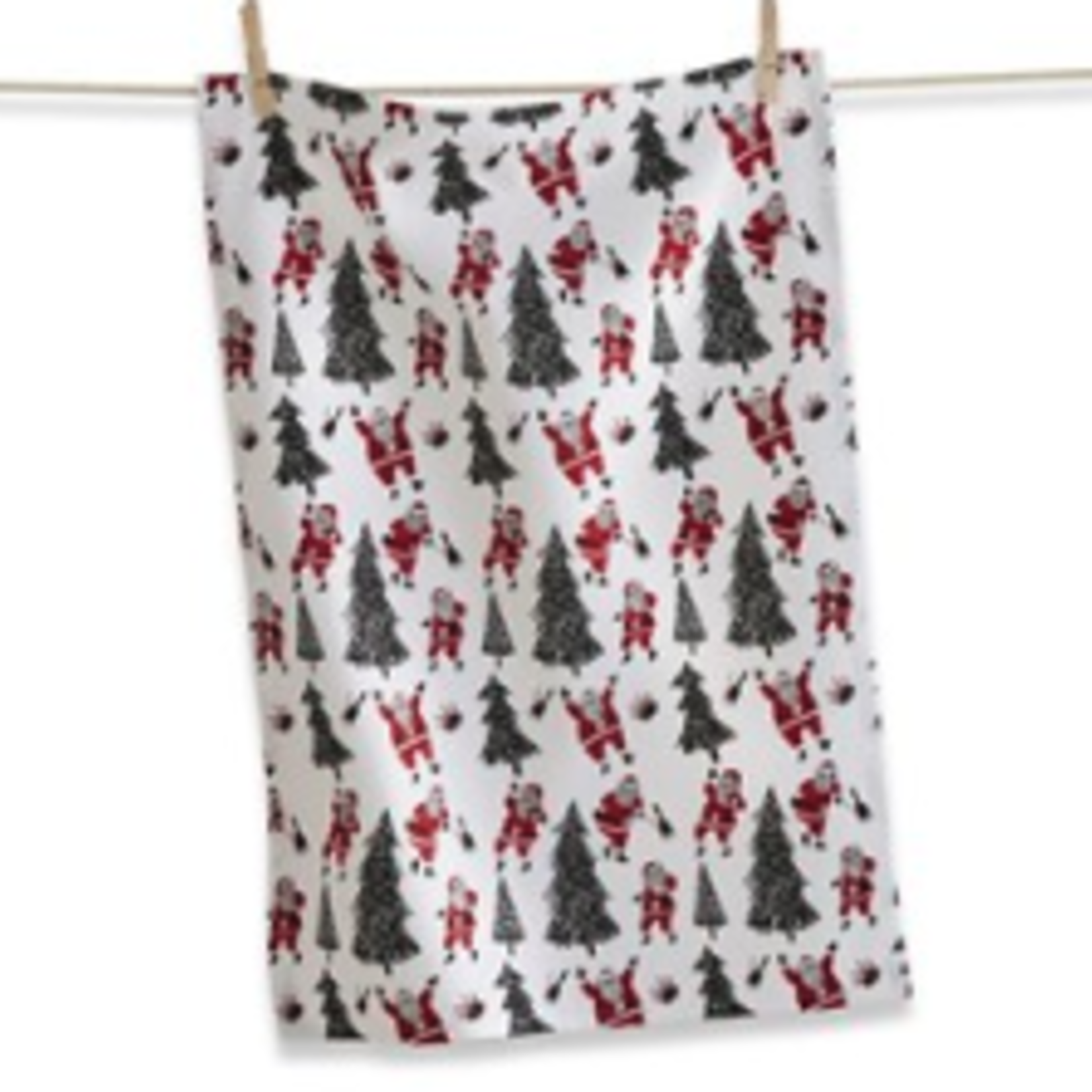 Tag Cracker Dishtowel - SANTA & TREES | Tag