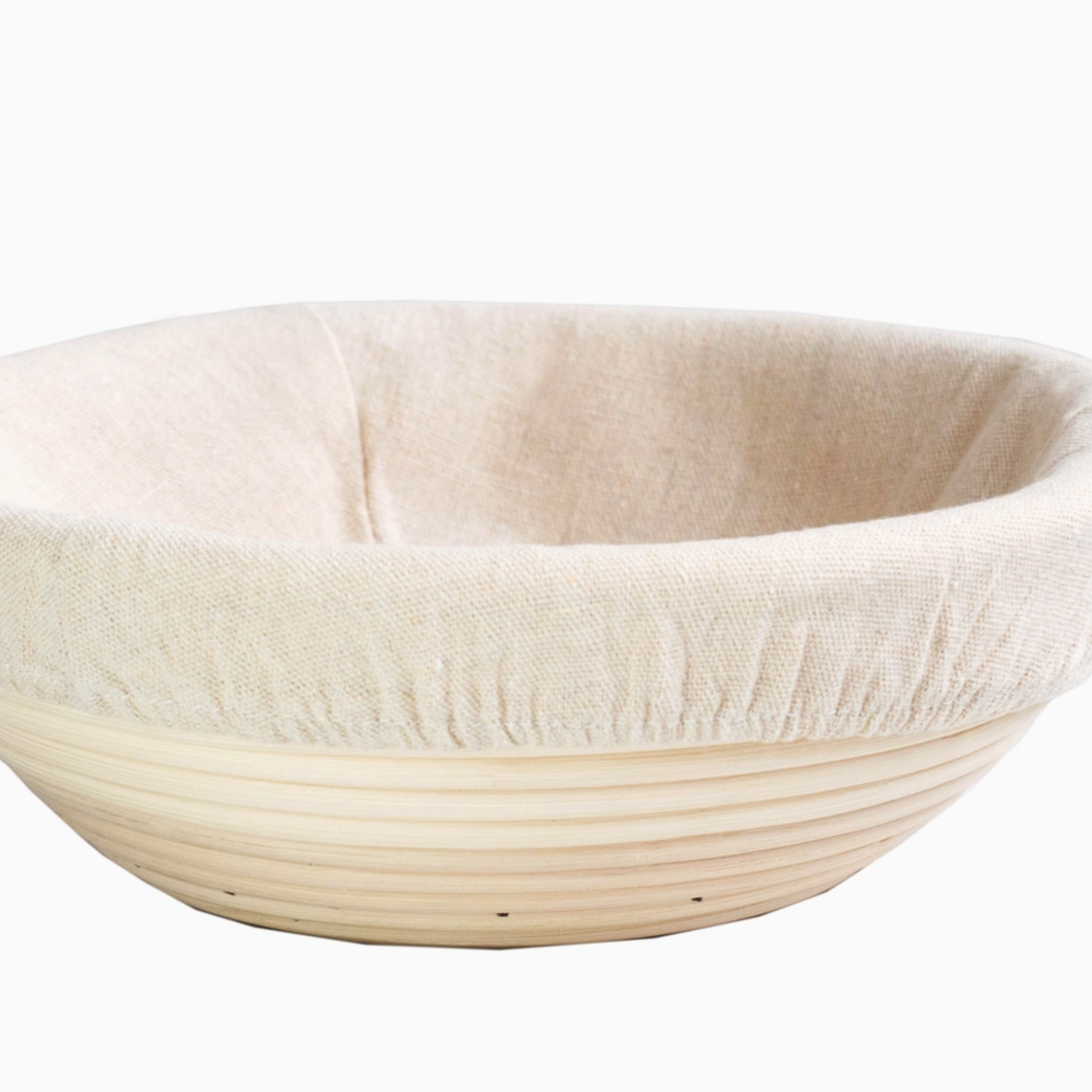 10" Round Bread Proofing Basket Rattan Bowl W/Cloth Liner | Bospak