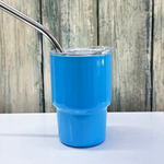DESHENG ENTERPRISE 3oz Mini Tumbler Shot Glass with Straw, Blue