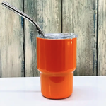 DESHENG ENTERPRISE 3oz Mini Tumbler Shot Glass with Straw, Orange