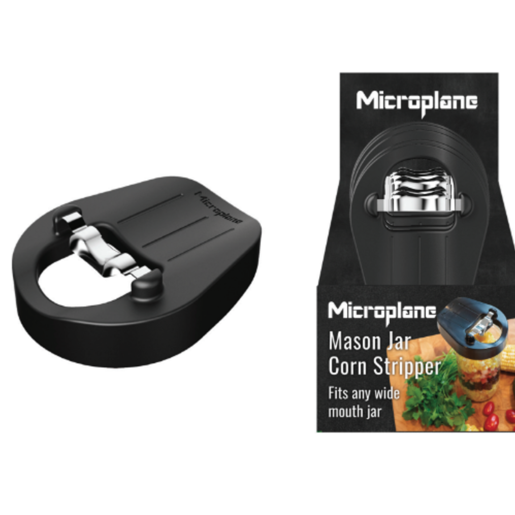 Microplane Mason Jar Corn Stripper Black, single | Microplane