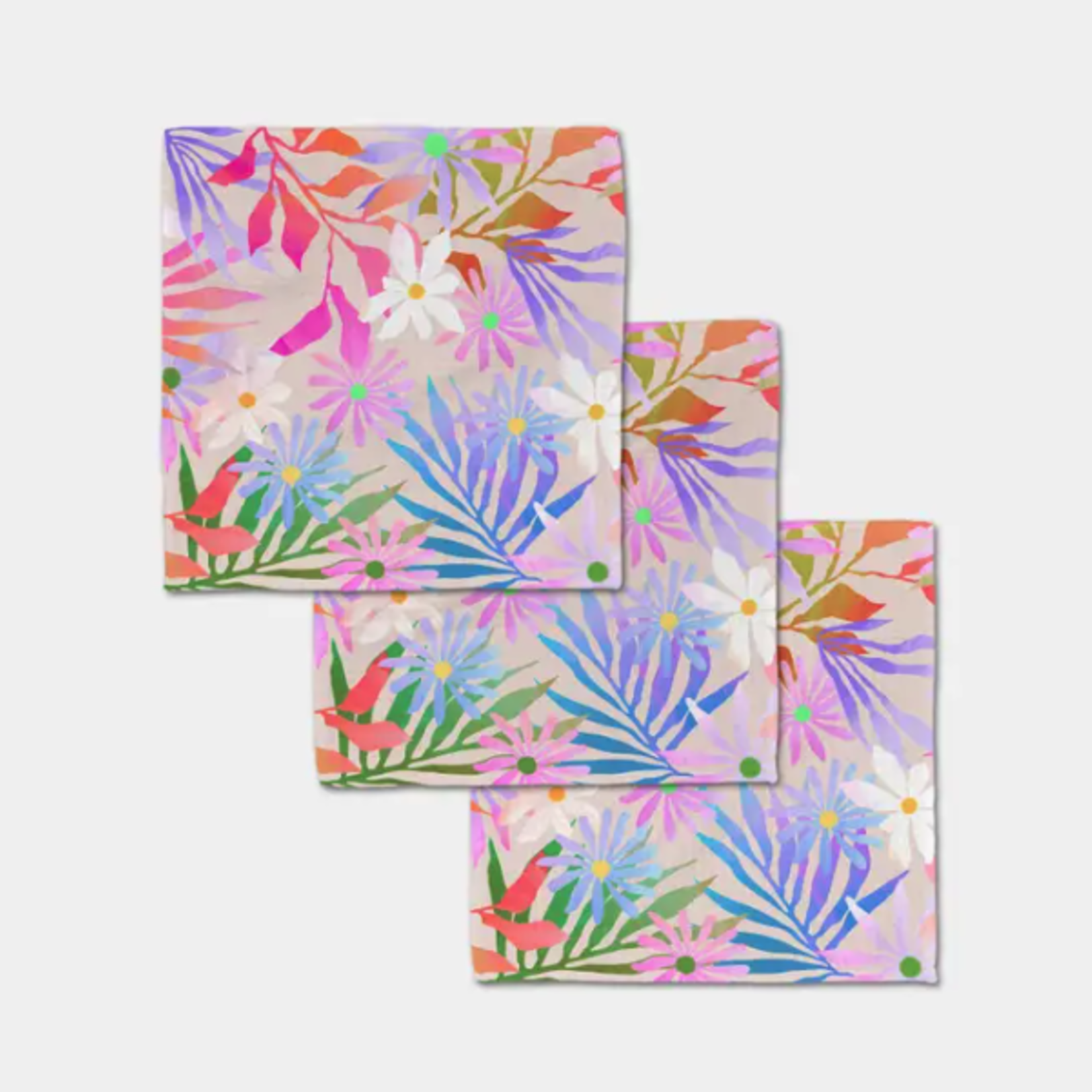 Geometry Geometry Bold Blossoms Luxe Washcloth Set