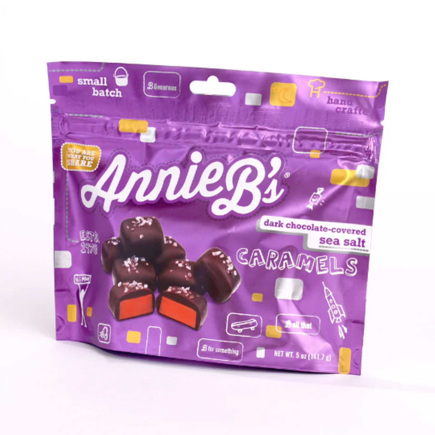 Annie B's Dark Choc. Sea Salt Caramel Pouch 5oz