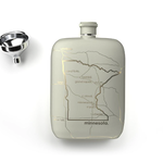 Well Told MN Map Pocket Flask 6oz - Matte White