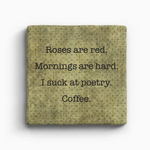 Paisley & Parsley Roses Are Red - Marble Coaster