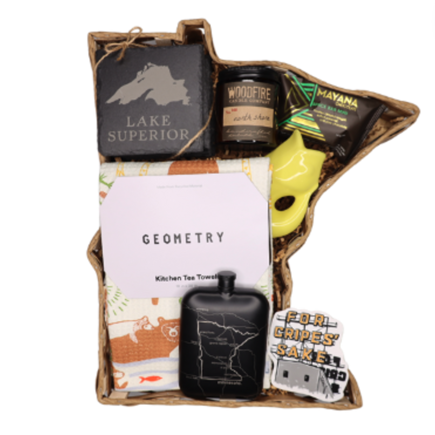 Minnesota Shaped Gift Basket, North Shore (14")