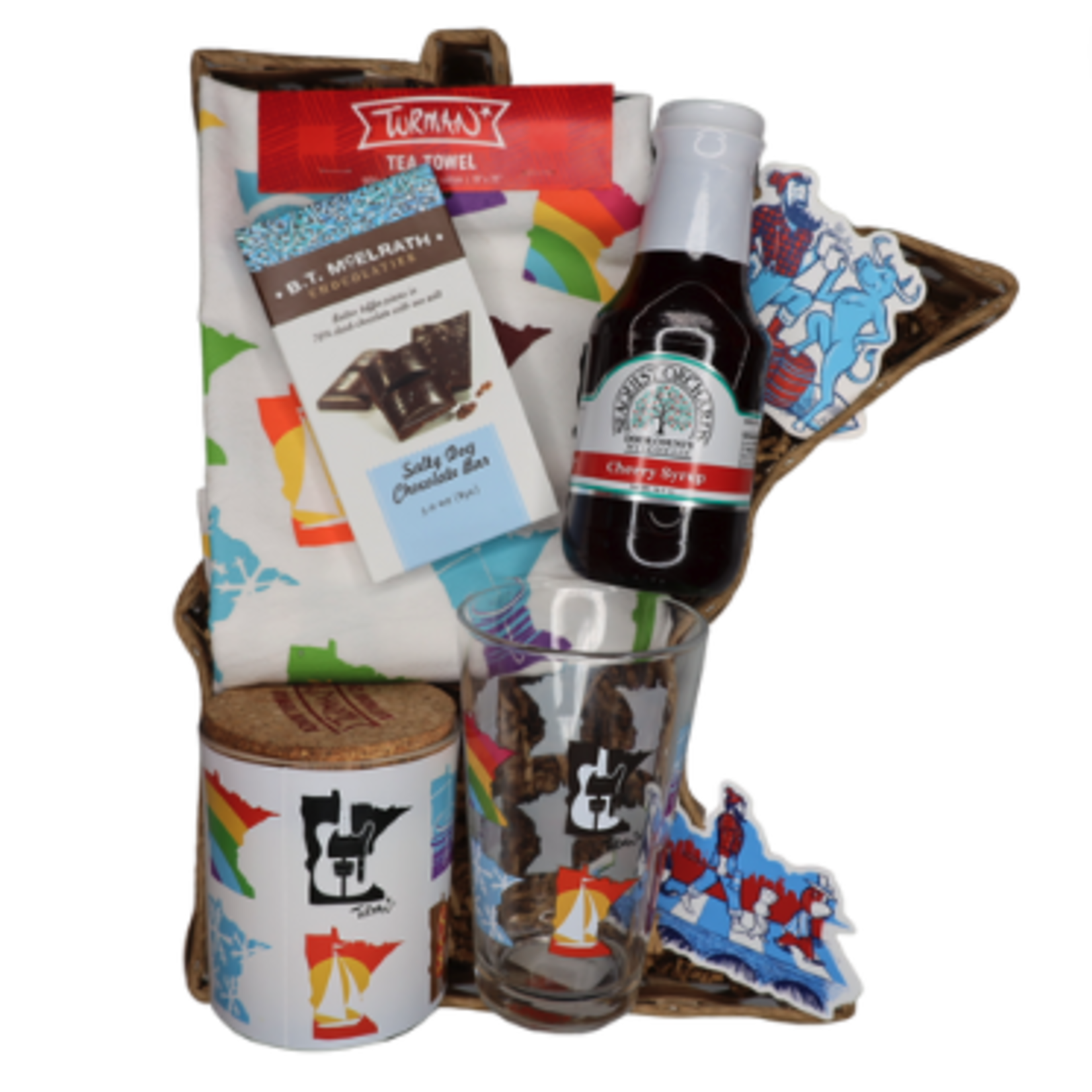 Minnesota Shaped Gift Basket, Adam Turman (14")