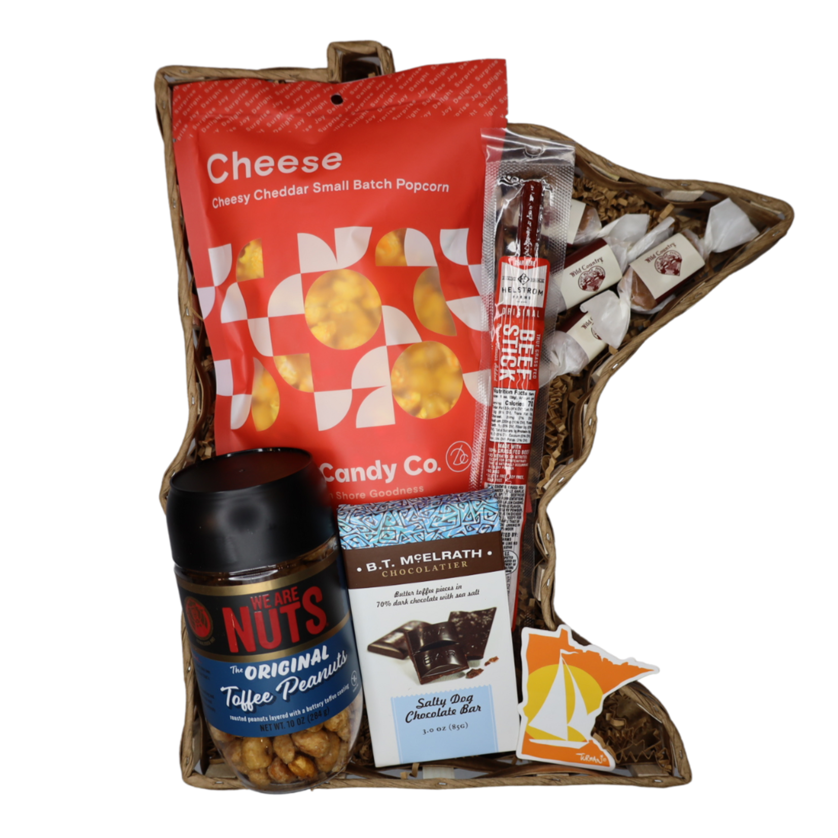 Minnesota Shaped Gift Basket, MN Snacks (14")