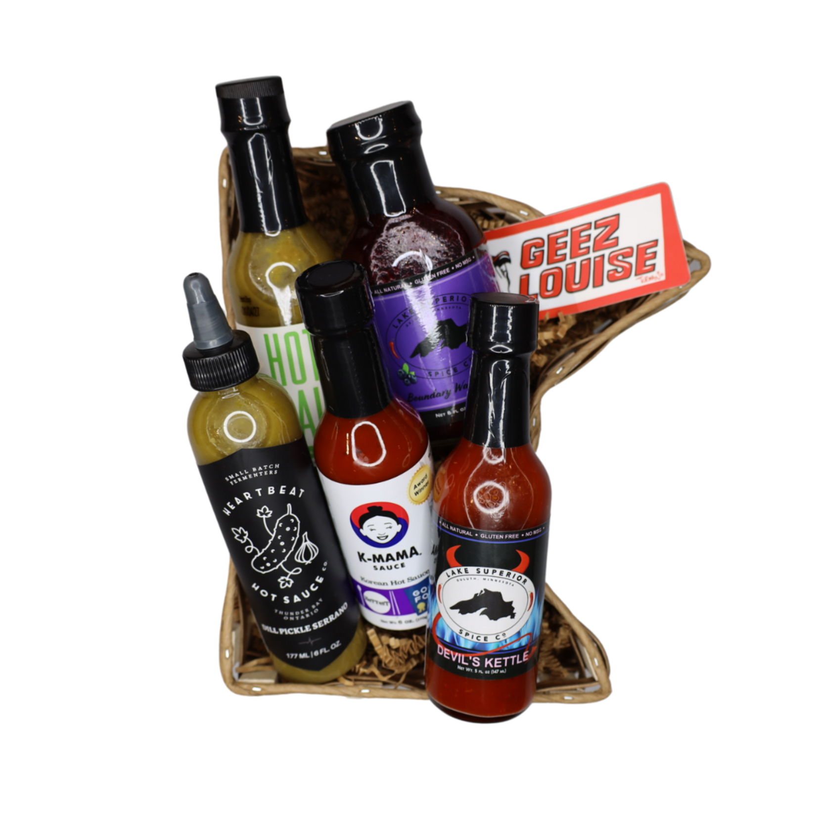 Minnesota Shaped Gift Basket, MN Hot Sauces (10")