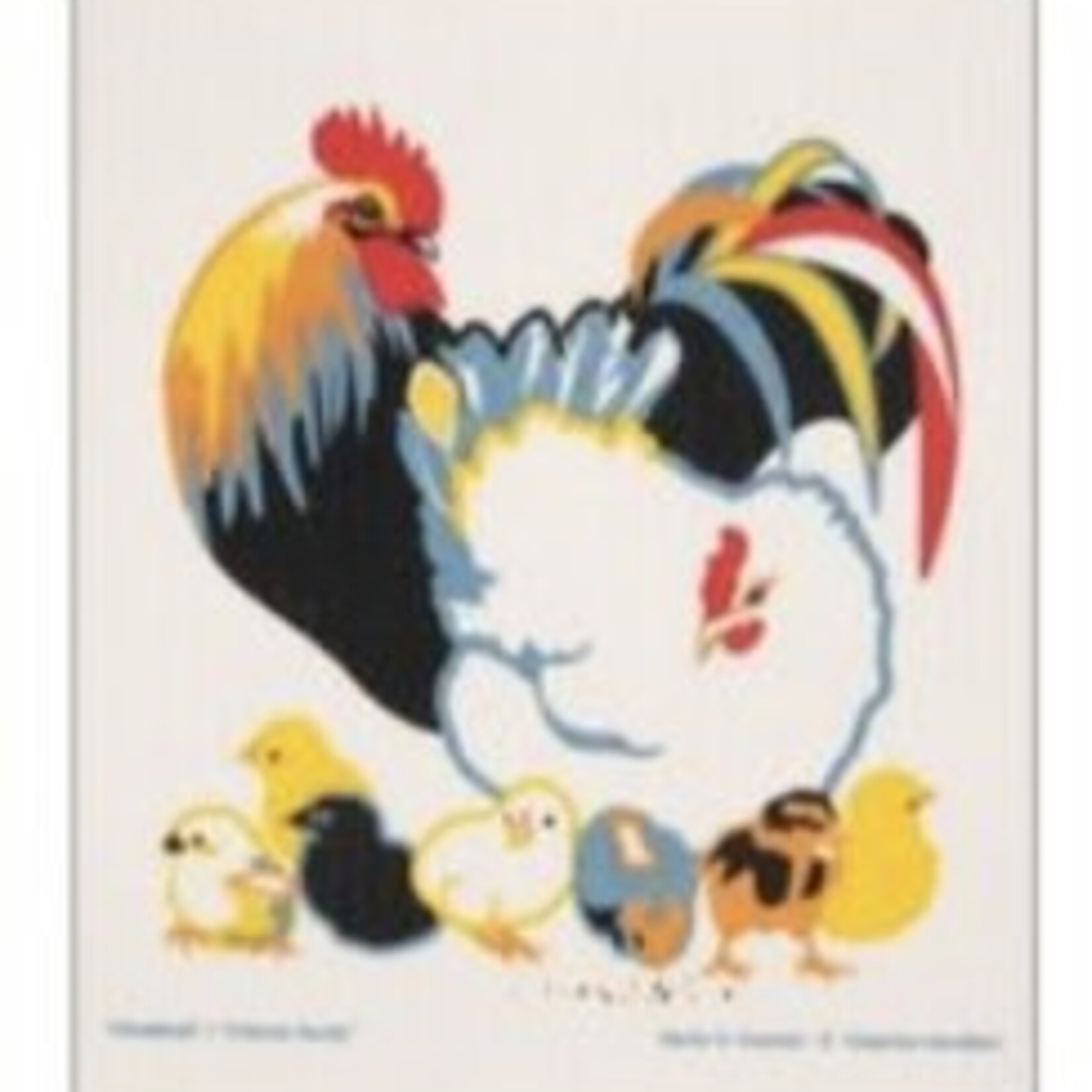 Cose Nuove Swedish Dishcloth KH Chicken Family, Summer | Cose Nuove