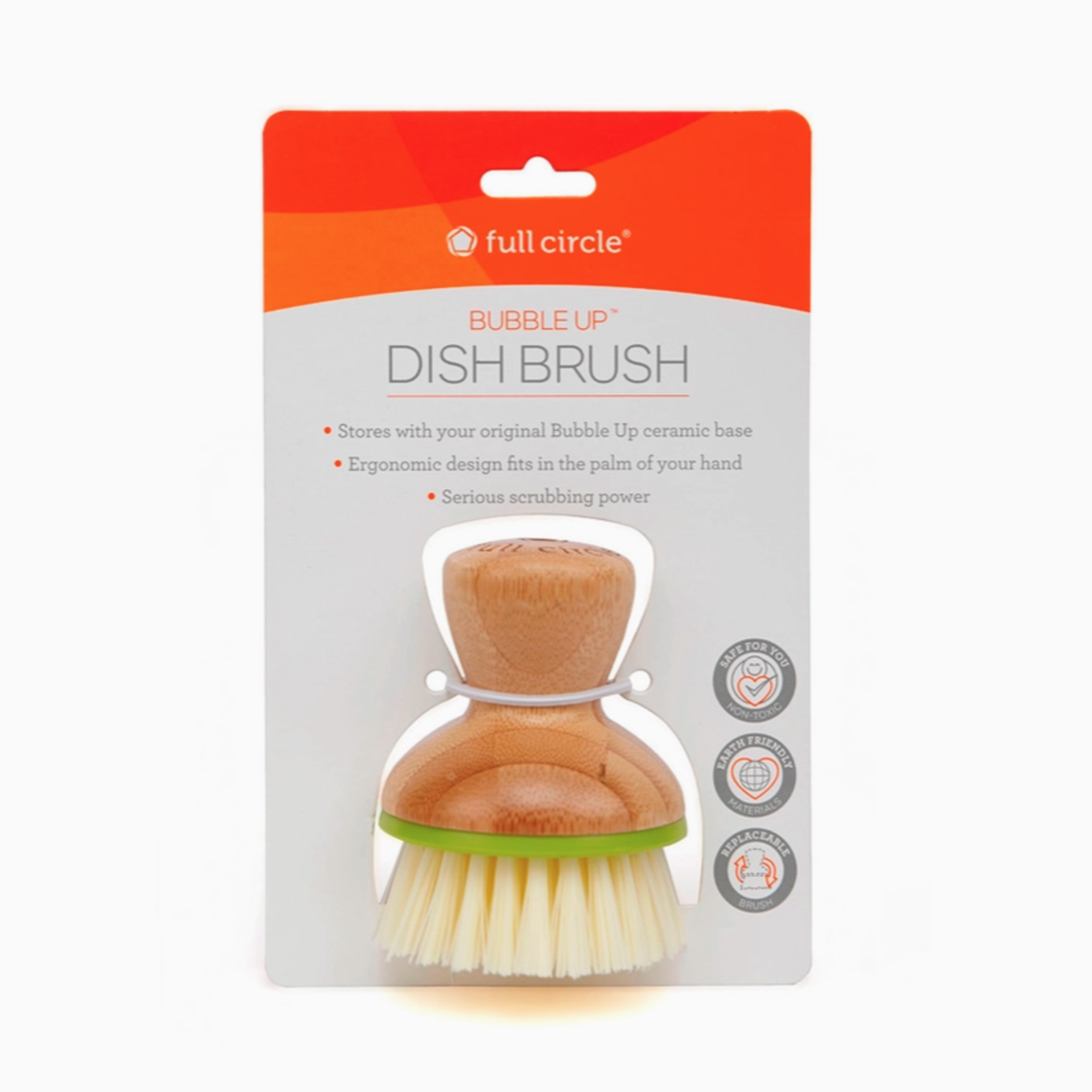 Full Circle Bubble Up Dish Brush, Green | Full Circle
