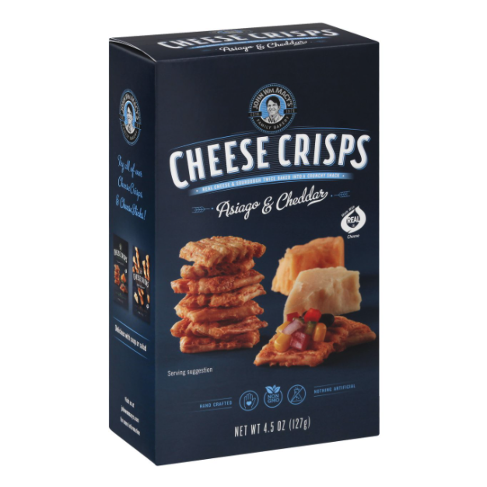 John Wm. Macy's Cheese Crisps Asiago & Cheddar