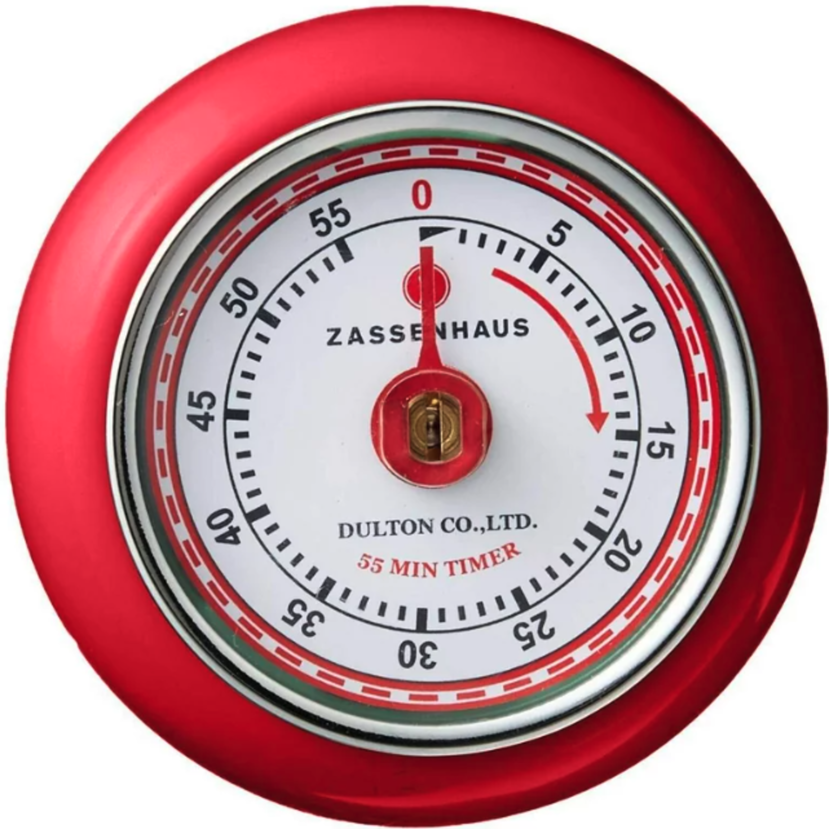 Zassenhaus "Retro" Kitchen Timer, Red, 2.75” x 1.25"