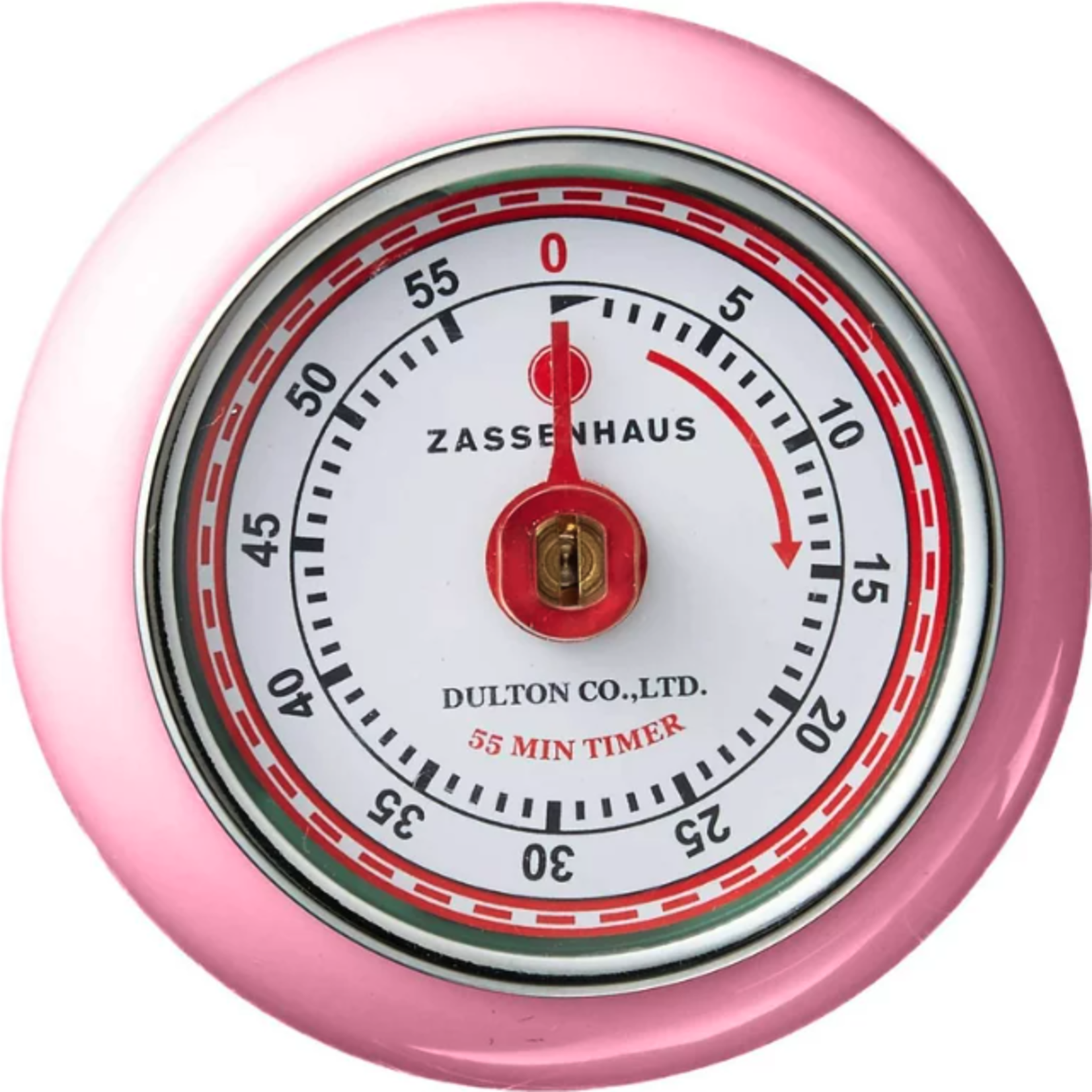 Zassenhaus "Retro" Kitchen Timer, Pink, 2.75” x 1.25"