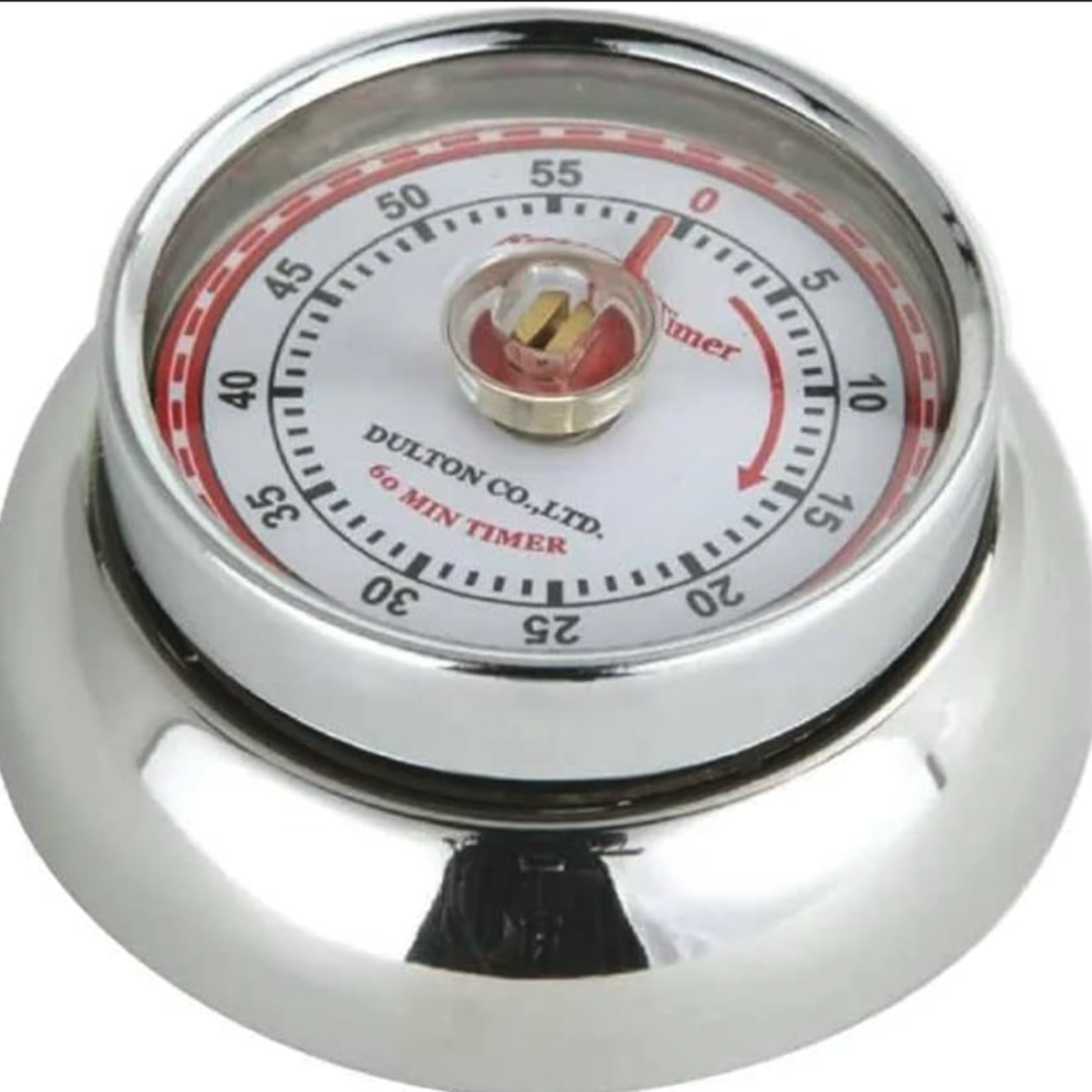 Zassenhaus "Retro" Kitchen Timer, Chrome, 2.75"x 1.25"